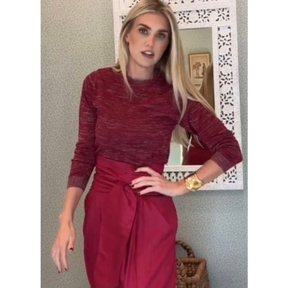Julia Amory Sweater in Metallic Cranberry Women’s Sz. S